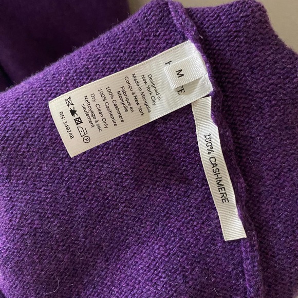 NWT Khaite Georgia Stripe Cross Back Cashmere Sweater Dress in Grape - Picture 6 of 8